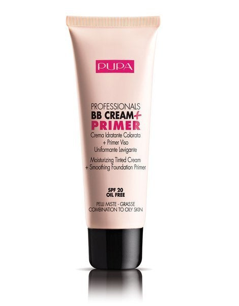 PUPA Professionals BB Cream &amp; Primer SPF20 Make-up-Basis für Mischhaut und fettige Haut 001 Nude 50ml