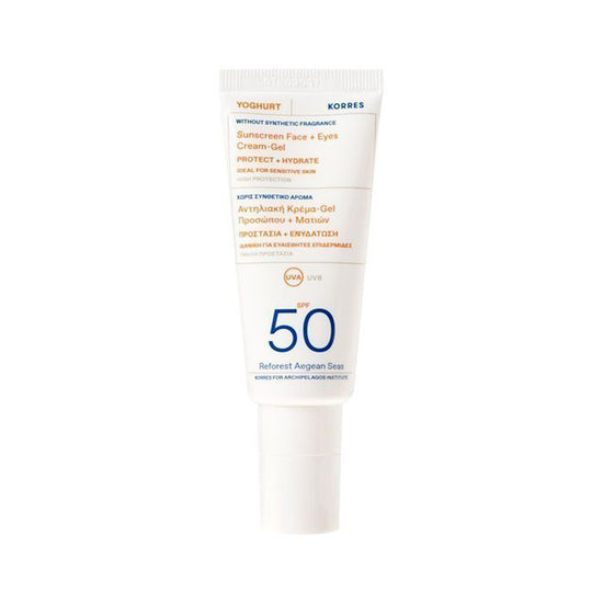 Korres Yoghurt Sunscreen Face + Eye Cream-Gel Schützendes Creme-Gel für Gesicht und Augen SPF50